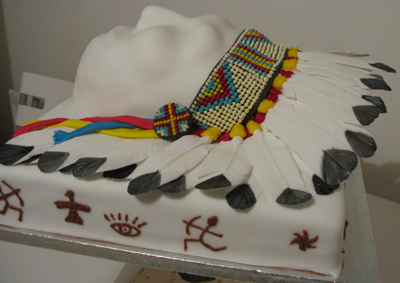 Cre8acake by Julie - Indian Themed Birthday Cake Original design by  Sweetlake Cakes Headress handmade with waferpaper feathers | Facebook